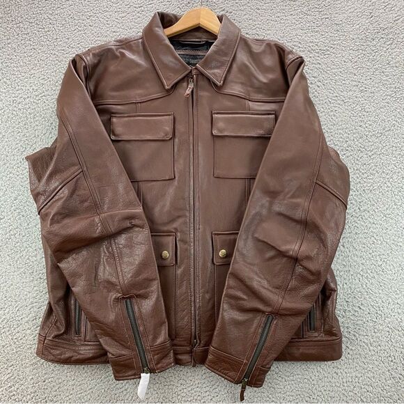 Harley-Davidson Men's Portage Midweight Leather Jacket | Brown  |  Size:   XL - Picture 4 of 15